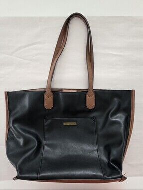 FRYE AND CO. Black Tote with Brown Trim and Handles